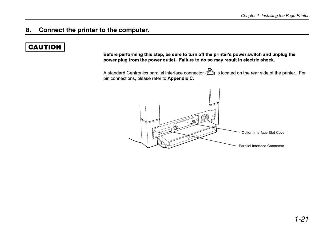 Kyocera FS-600 manual Connect the printer to the computer 