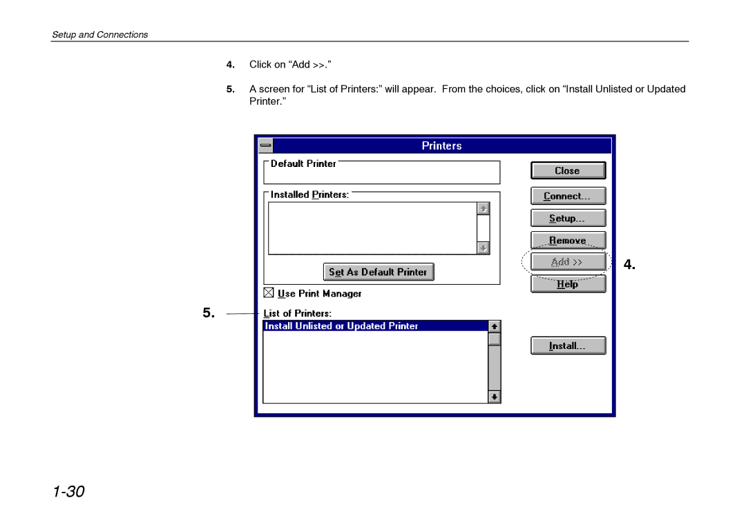 Kyocera FS-600 manual Setup and Connections 