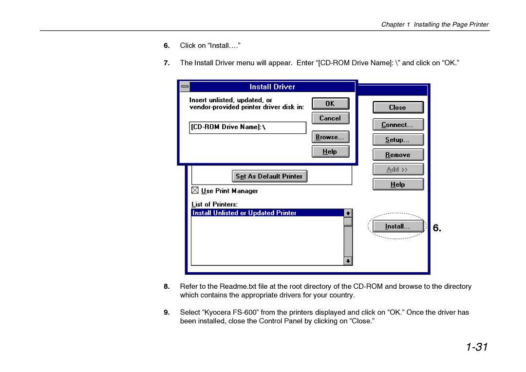 Kyocera FS-600 manual Installing the Page Printer 