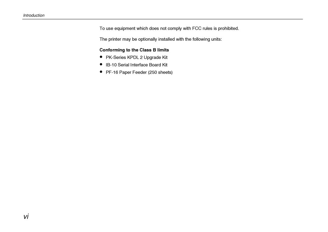 Kyocera FS-600 manual Conforming to the Class B limits 