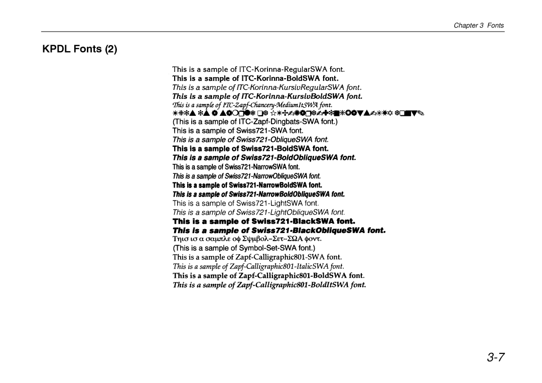 Kyocera FS-600 manual Kpdl Fonts 