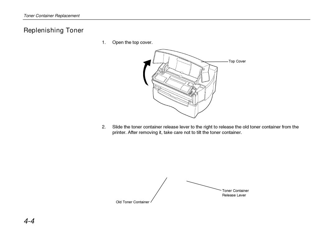 Kyocera FS-600 manual Replenishing Toner 