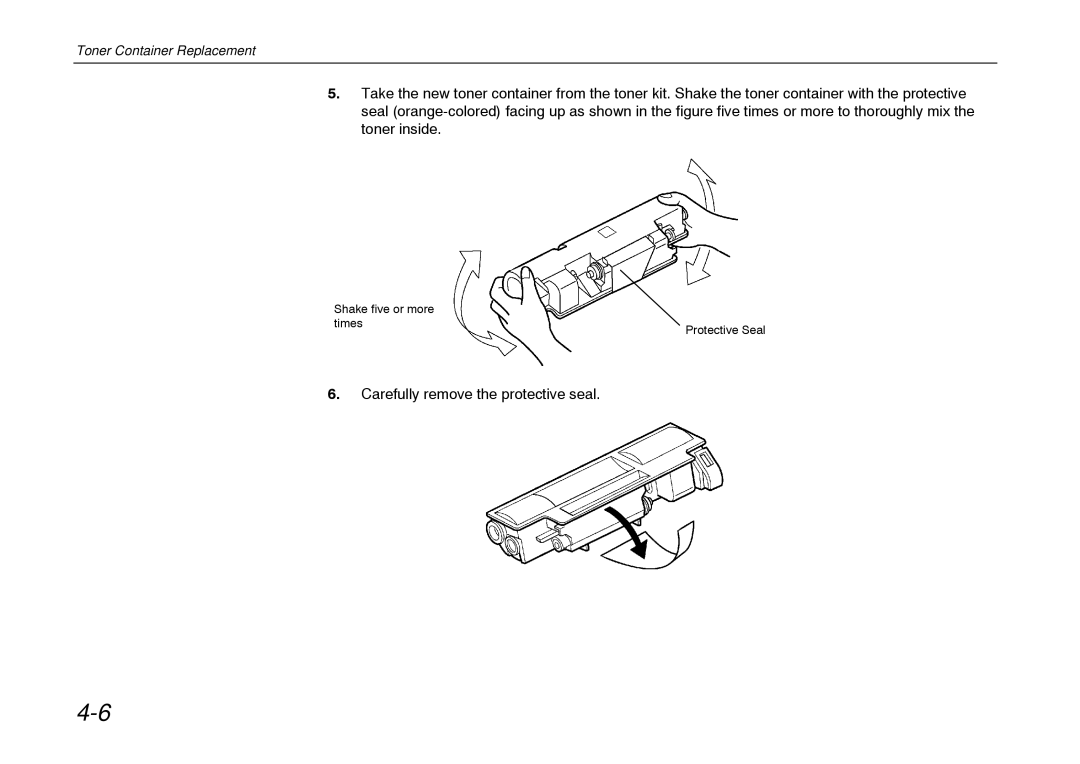 Kyocera FS-600 manual Carefully remove the protective seal 