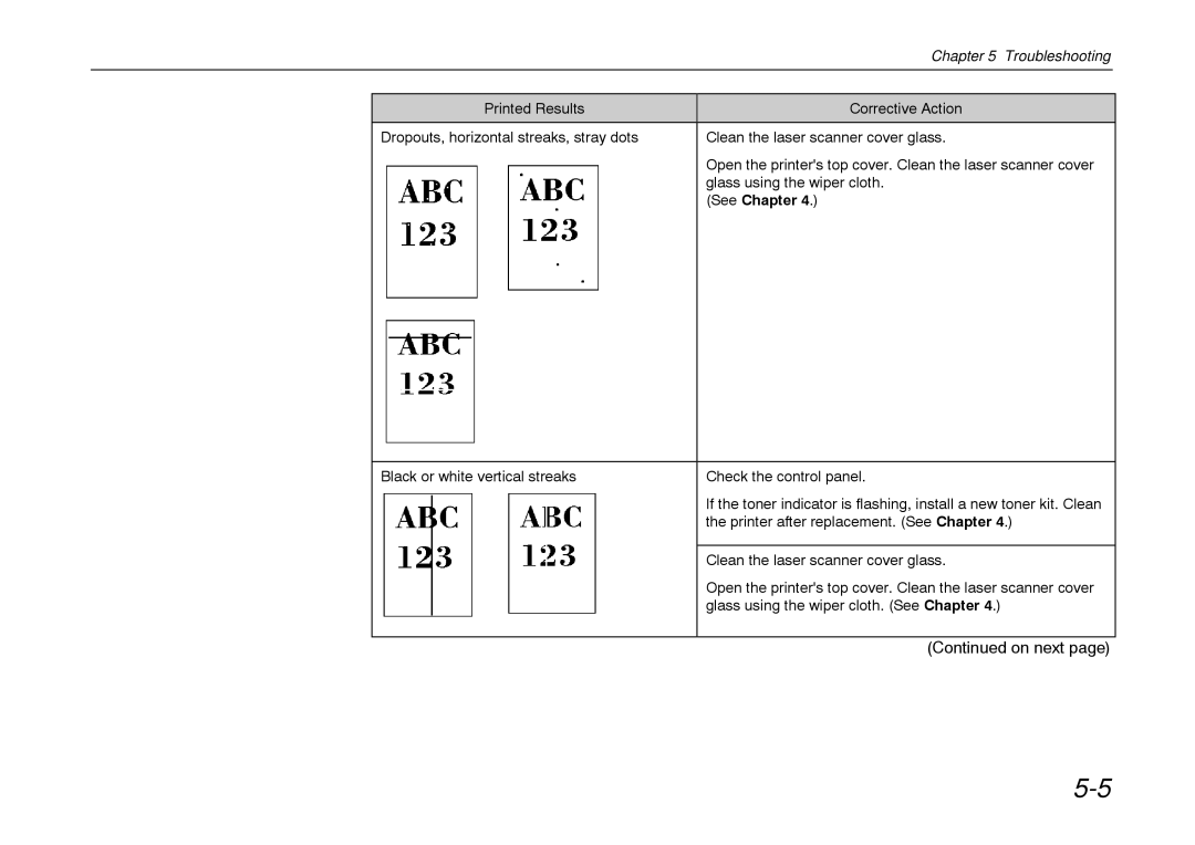 Kyocera FS-600 manual On next 