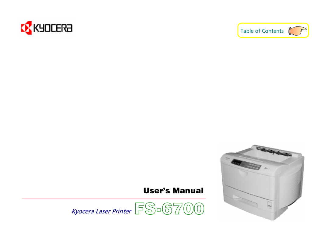 Kyocera FS-6700 manual User’s Manual 