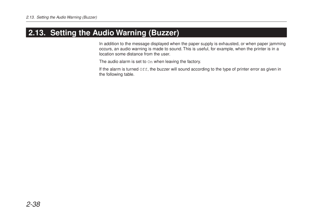 Kyocera FS-6700 manual Setting the Audio Warning Buzzer 