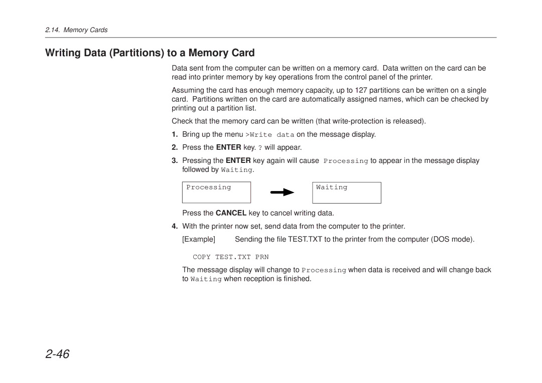 Kyocera FS-6700 manual Writing Data Partitions to a Memory Card 