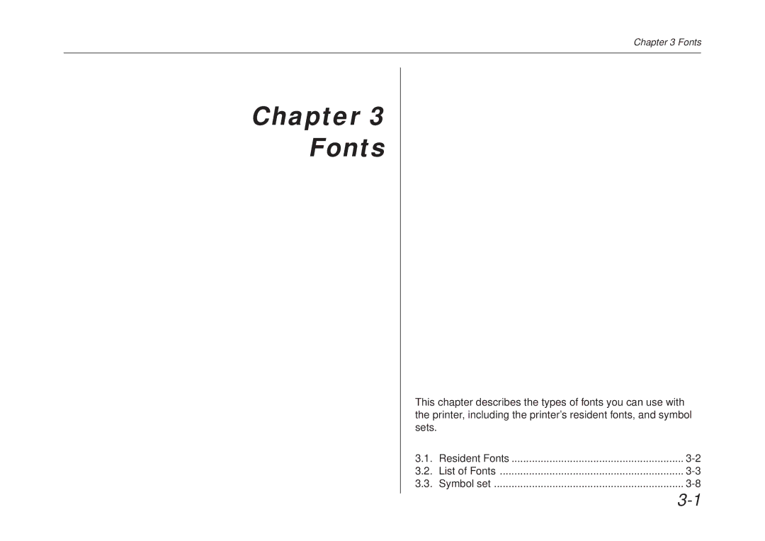 Kyocera FS-6700 manual Chapter Fonts 