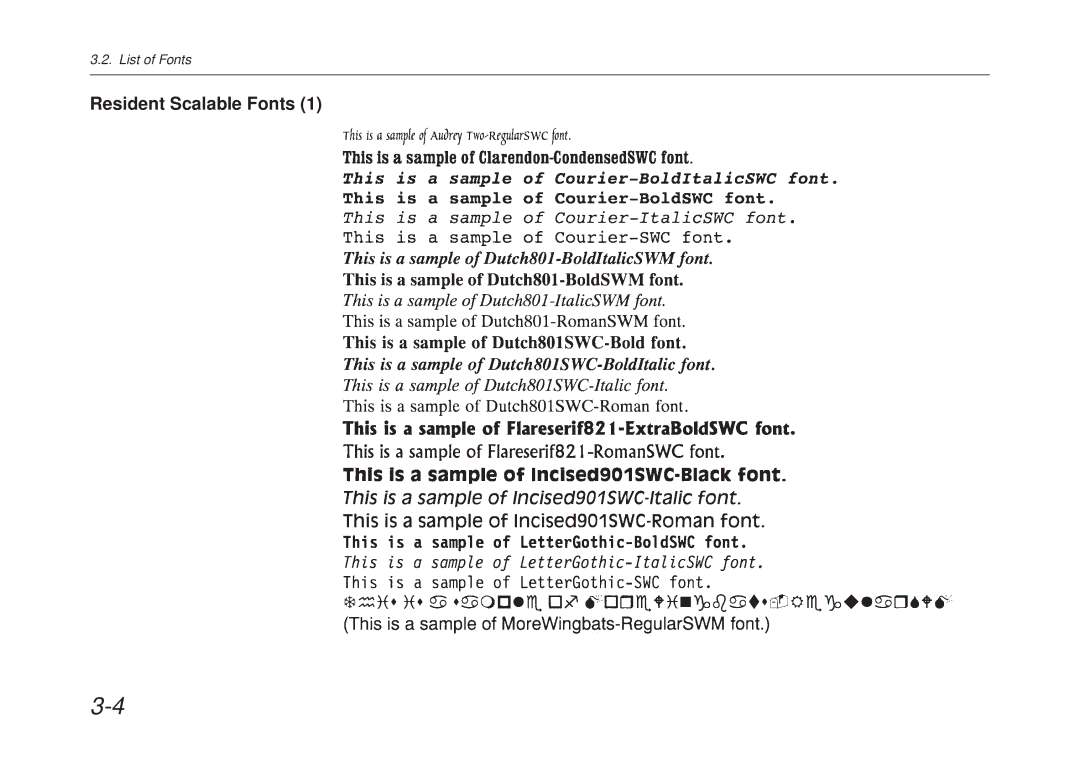 Kyocera FS-6700 manual Resident Scalable Fonts 