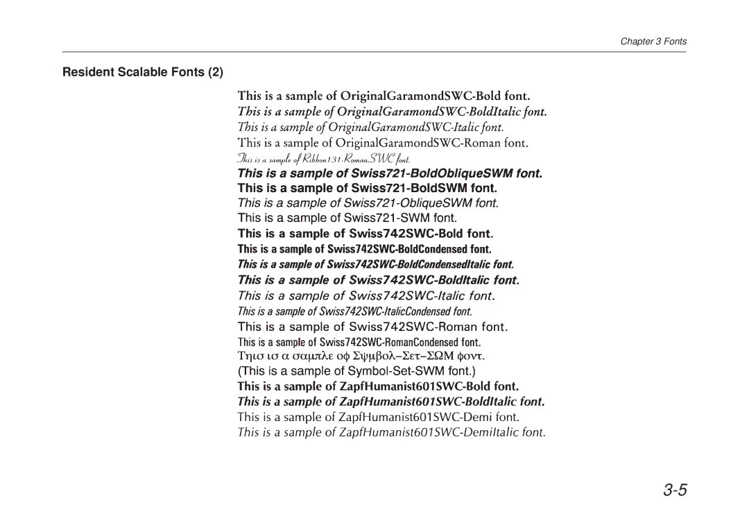 Kyocera FS-6700 manual Resident Scalable Fonts 