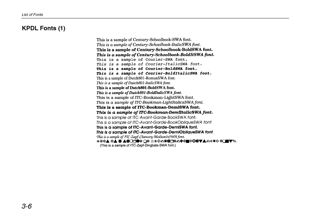 Kyocera FS-6700 manual Kpdl Fonts 