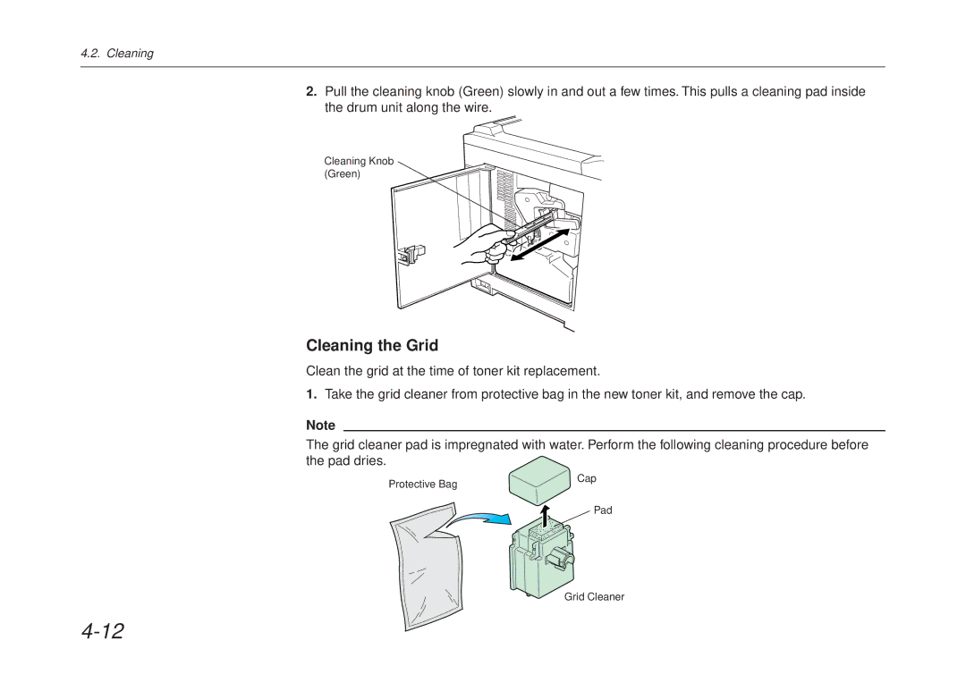 Kyocera FS-6700 manual Cleaning the Grid 