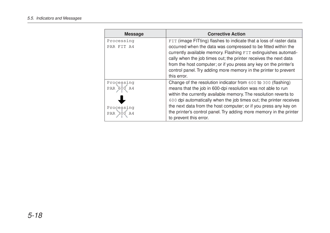 Kyocera FS-6700 manual Occurred when the data was compressed to be fitted within 