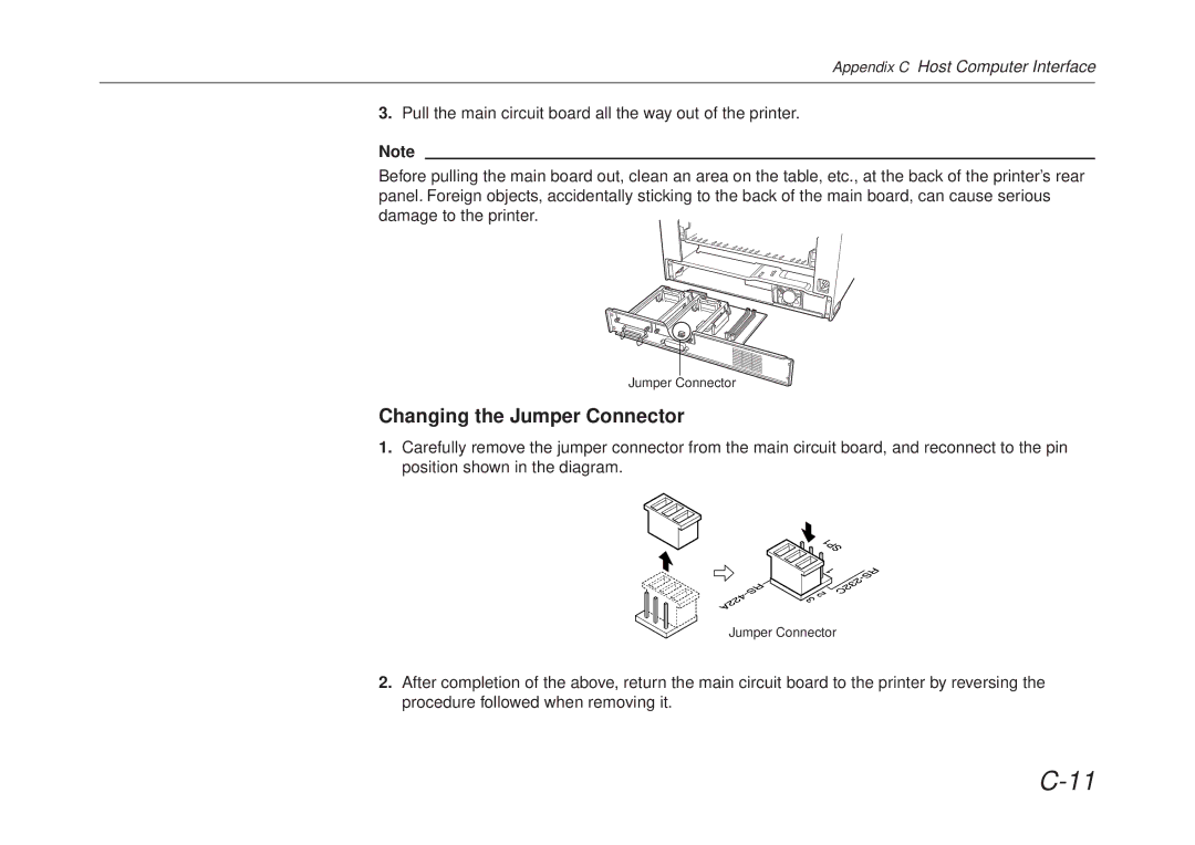 Kyocera FS-6700 manual Changing the Jumper Connector 