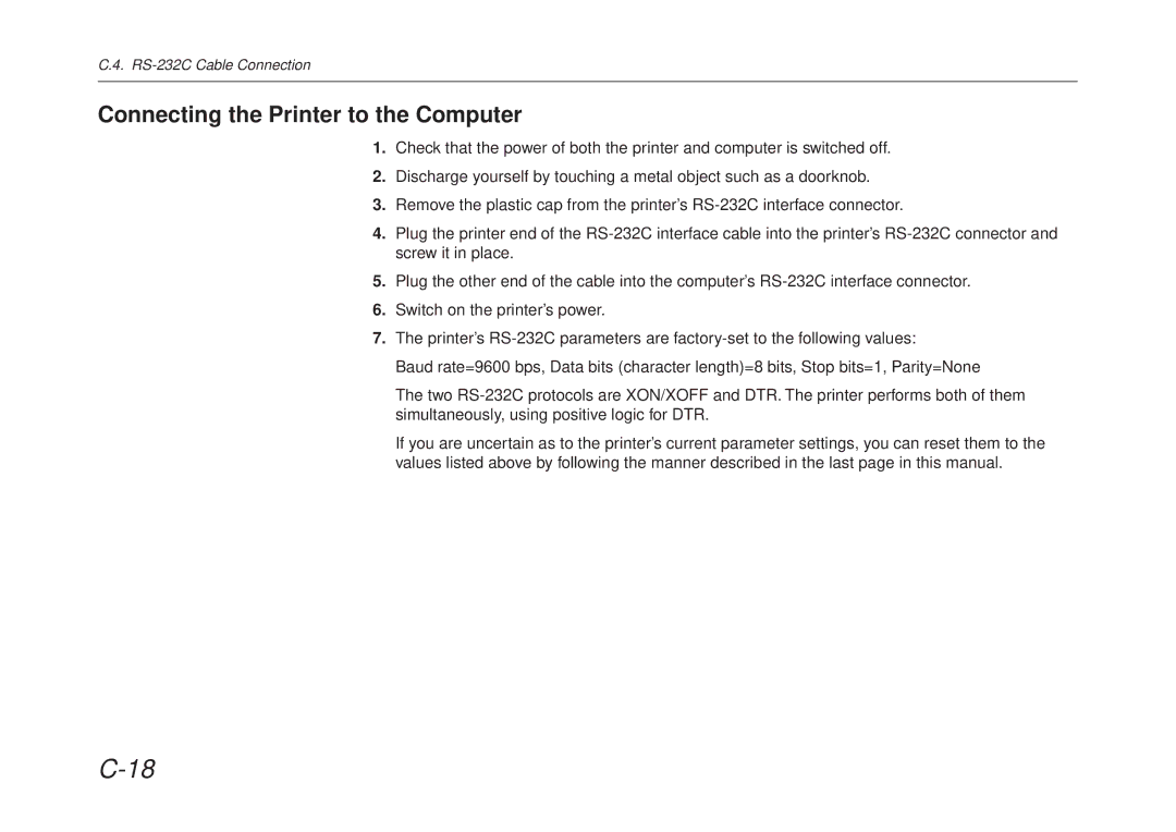 Kyocera FS-6700 manual Connecting the Printer to the Computer 