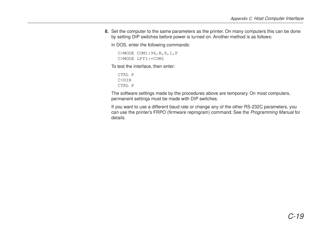 Kyocera FS-6700 manual To test the interface, then enter 