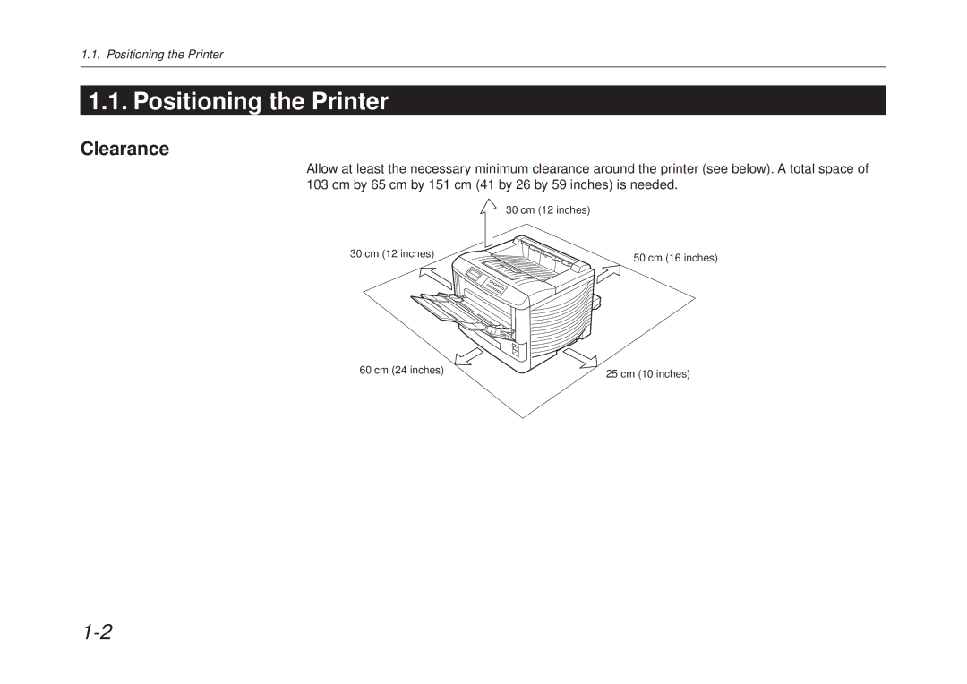 Kyocera FS-6700 manual Positioning the Printer, Clearance 