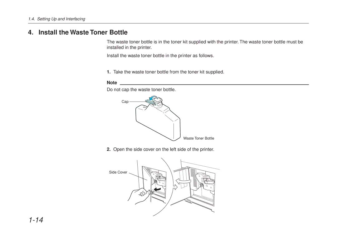 Kyocera FS-6700 manual Install the Waste Toner Bottle 