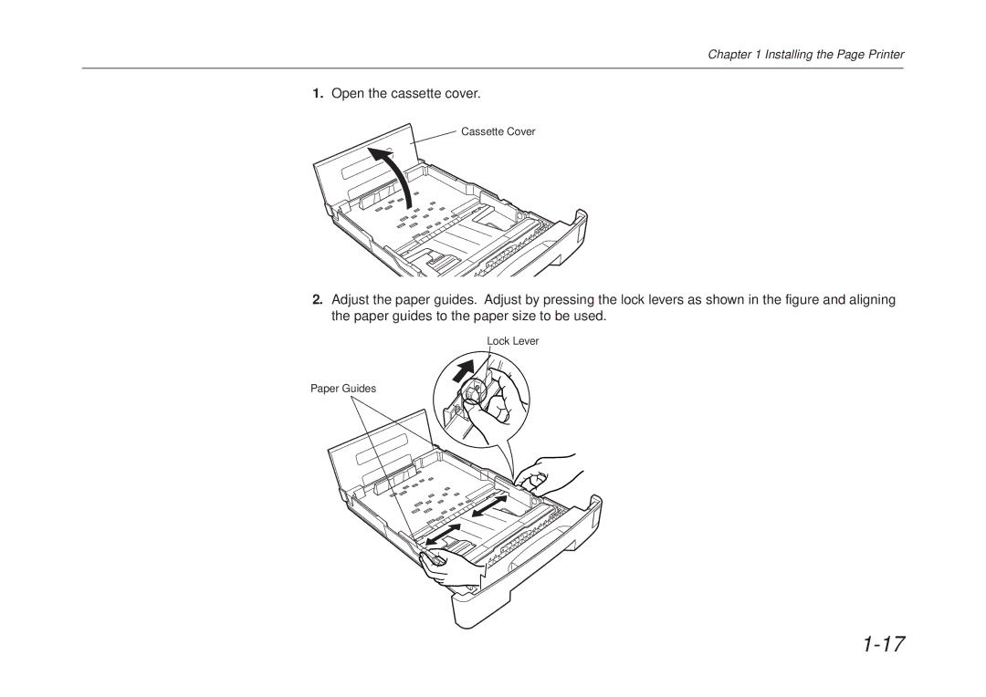 Kyocera FS-6700 manual Open the cassette cover 