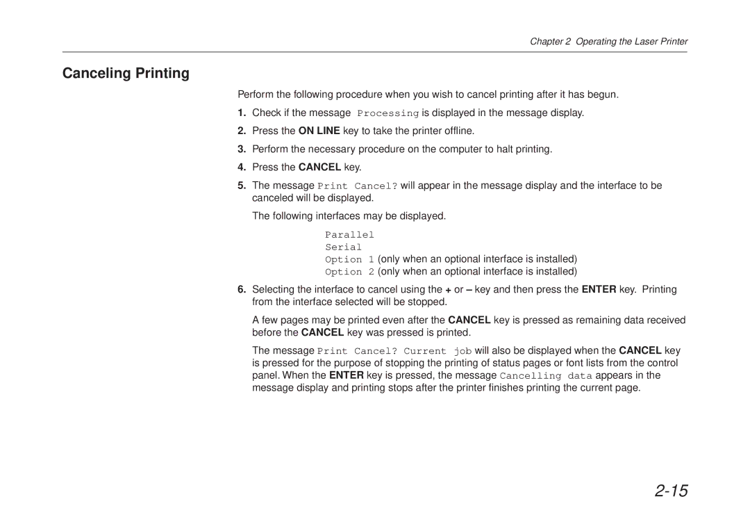 Kyocera FS-6700 manual Canceling Printing 