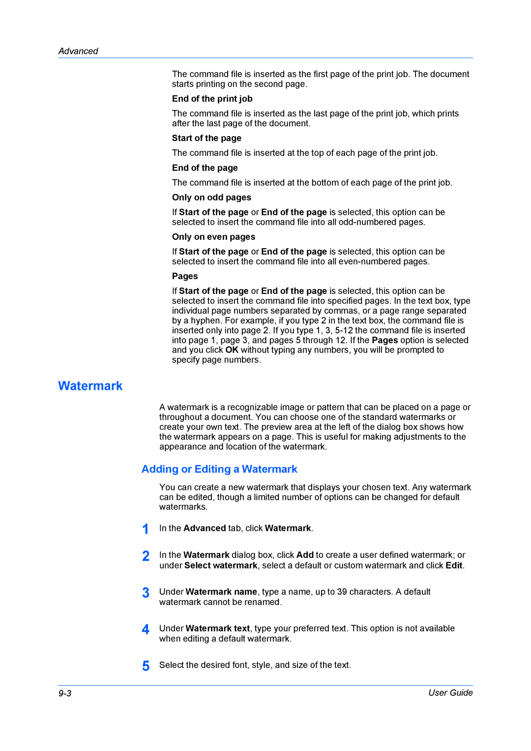 Kyocera FS-6970DN manual Adding or Editing a Watermark 