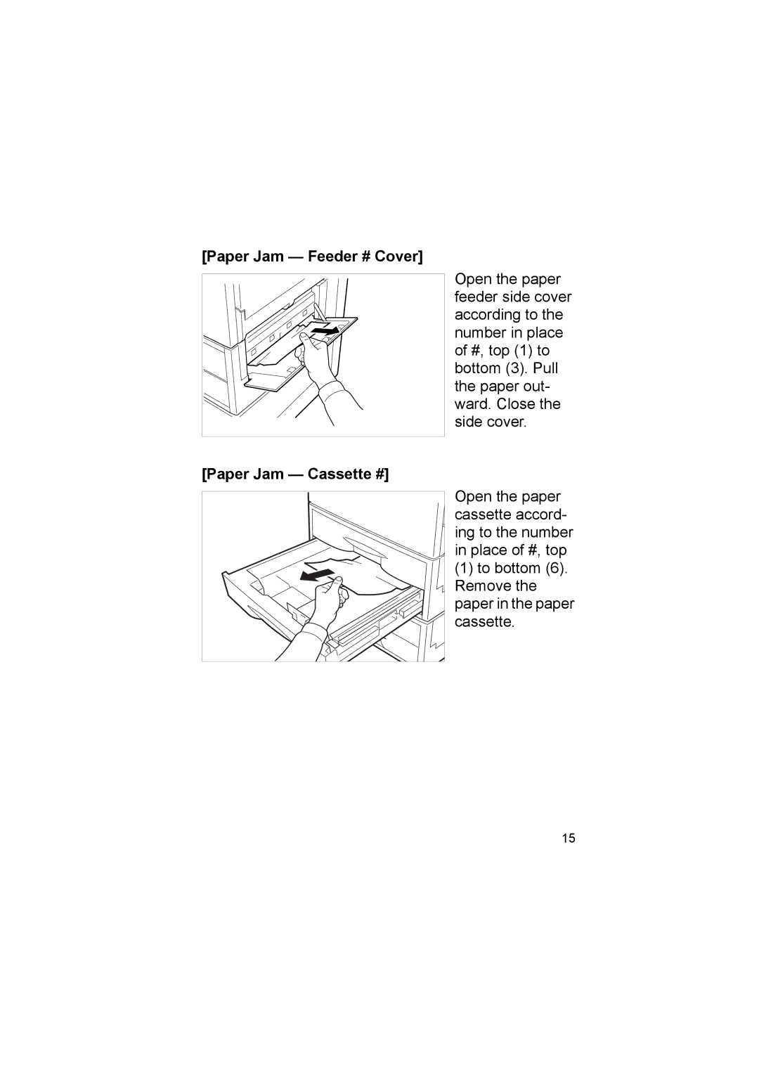 Kyocera FS-8000CN, FS-8000CD manual Paper Jam Feeder # Cover, Paper Jam Cassette # 