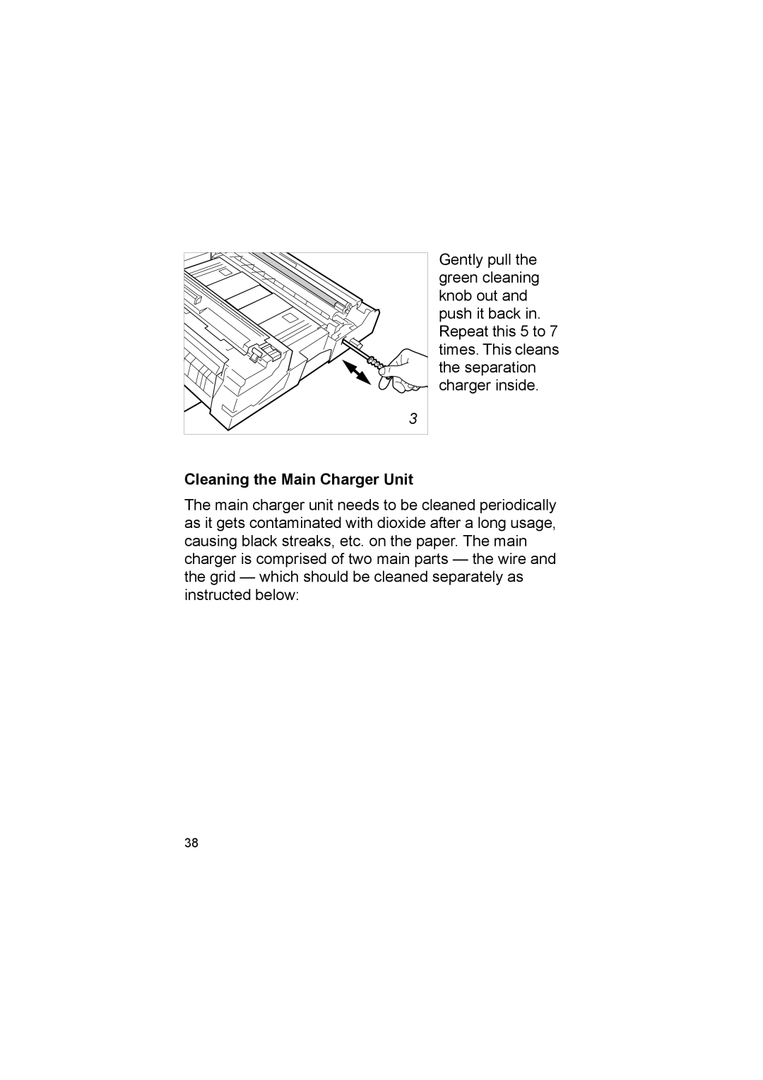 Kyocera FS-8000CD, FS-8000CN manual Cleaning the Main Charger Unit 