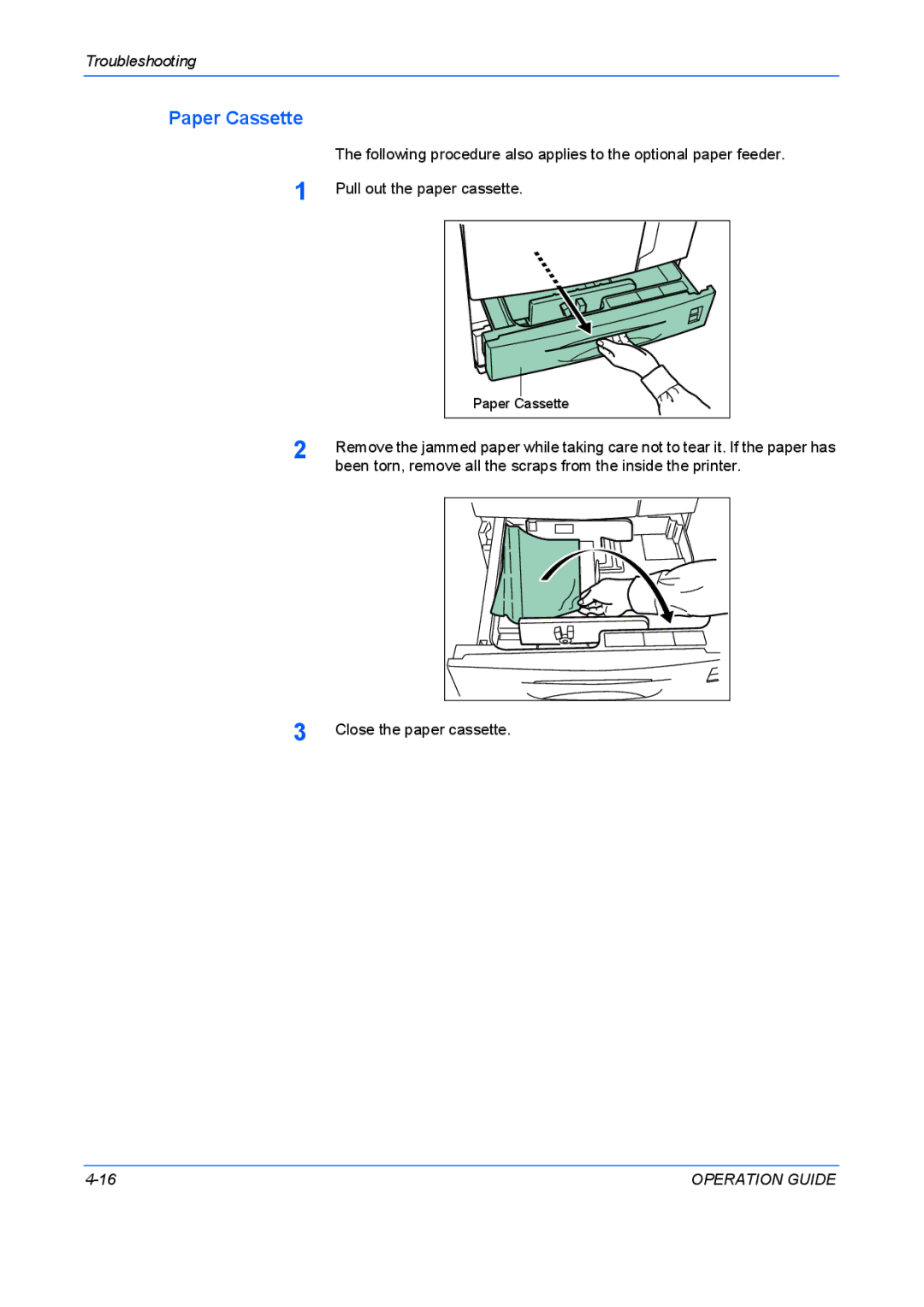 Kyocera FS-9530DN, FS-9130DN manual Paper Cassette 