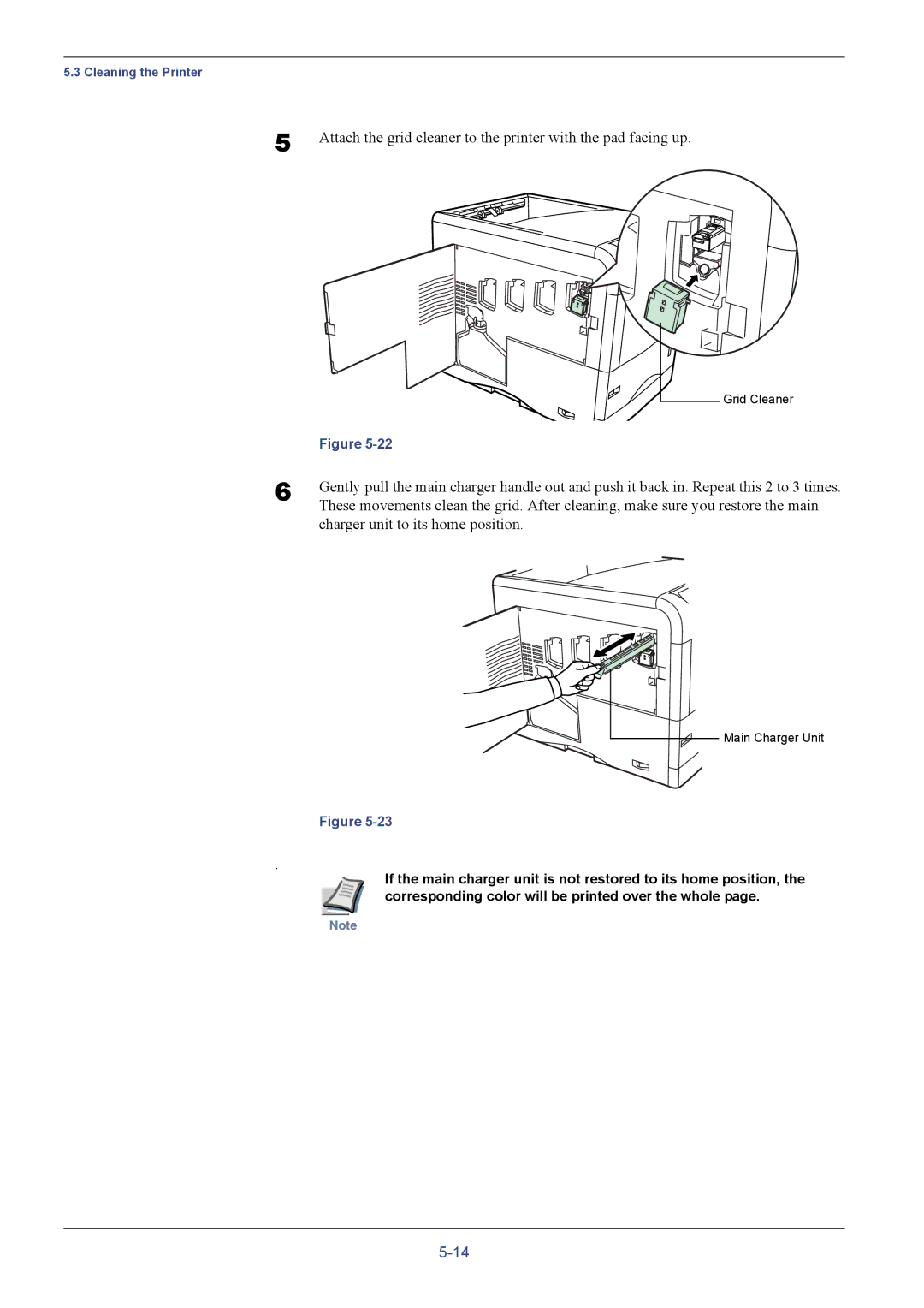 Kyocera FS-C5016N manual Charger unit to its home position 