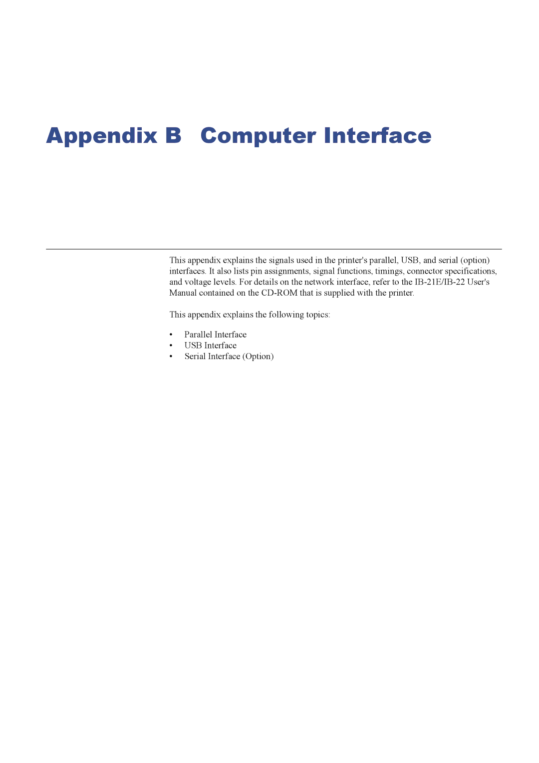 Kyocera FS-C5016N manual Appendix B Computer Interface 