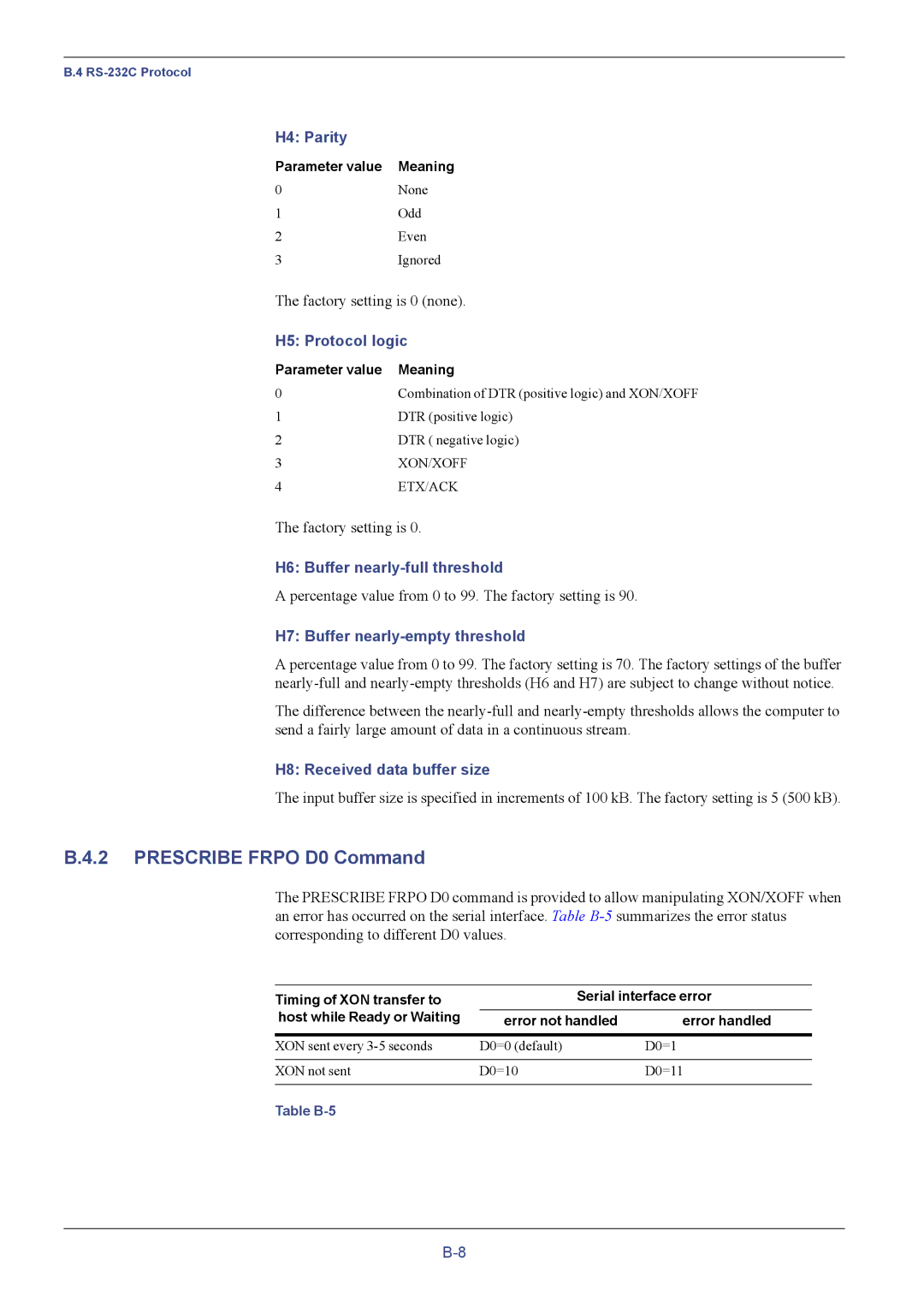 Kyocera FS-C5016N manual Prescribe Frpo D0 Command 