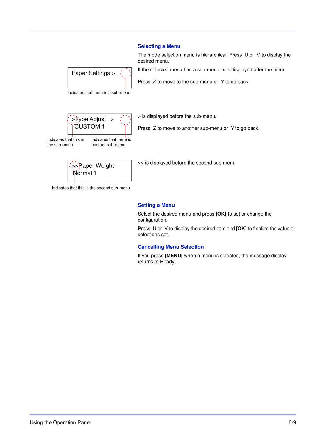 Kyocera FS-C5200DN, FS-C5300DN, FS-C5100DN manual Paper Settings, Type Adjust, Paper Weight Normal 