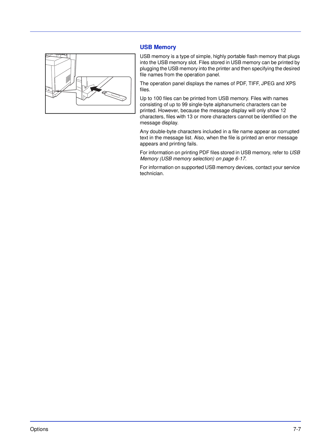 Kyocera FS-C5300DN, FS-C5200DN, FS-C5100DN manual USB Memory 