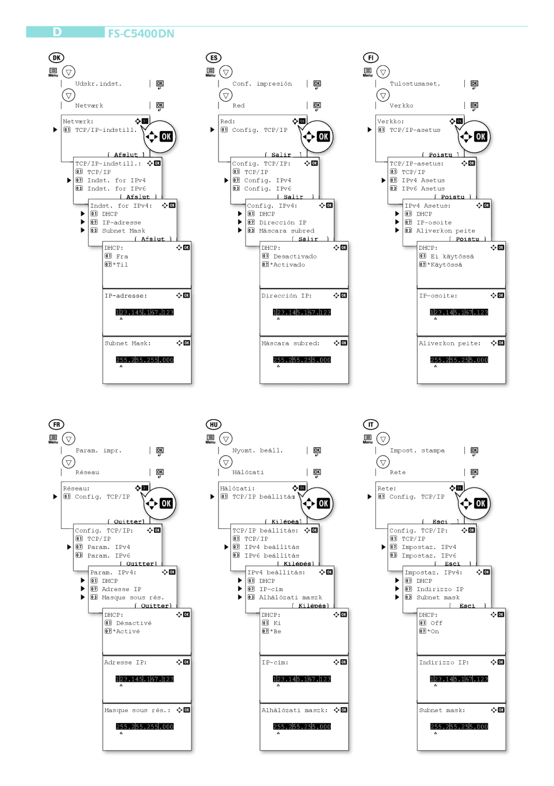 Kyocera FS-C5350DN manual IP-osoite 