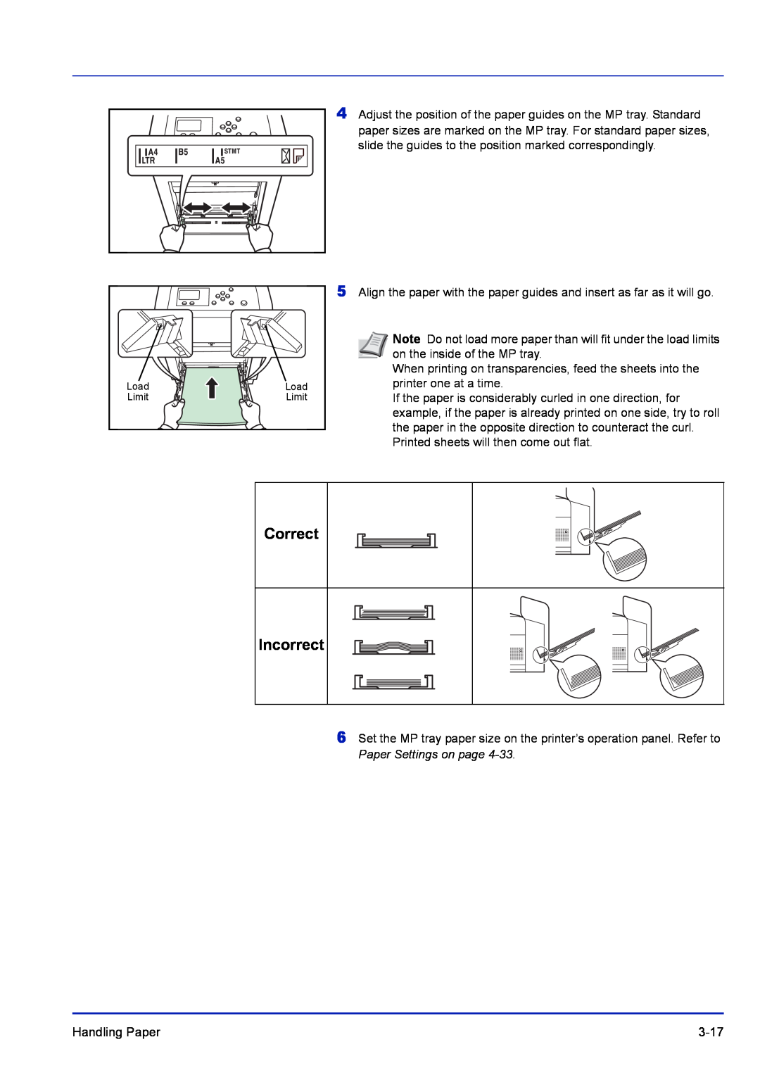 Kyocera FS-C5400DN, FS-1300D, FS-1100 manual Correct Incorrect 