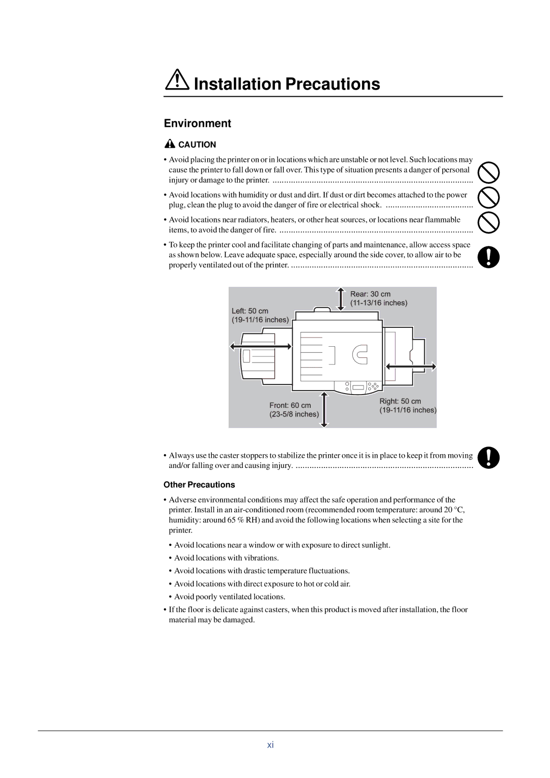 Kyocera FS-C8008DN, FS-C8008N manual Installation Precautions, Other Precautions 