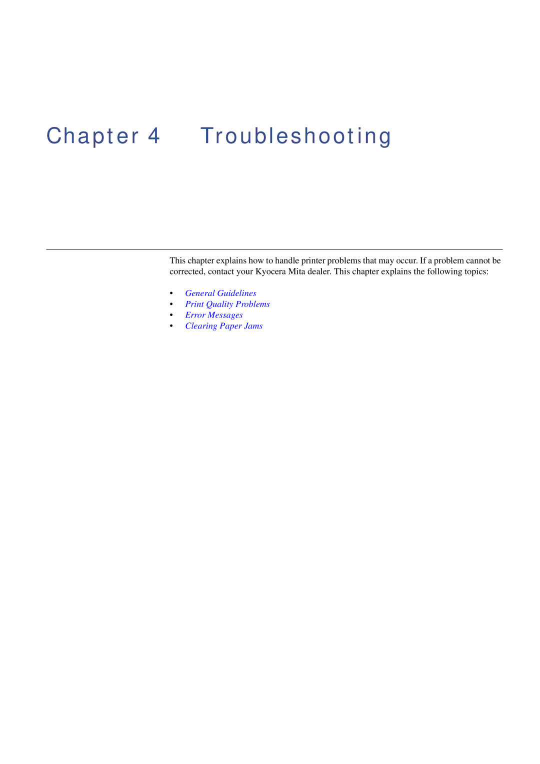 Kyocera FS-C8008N, FS-C8008DN manual Troubleshooting 