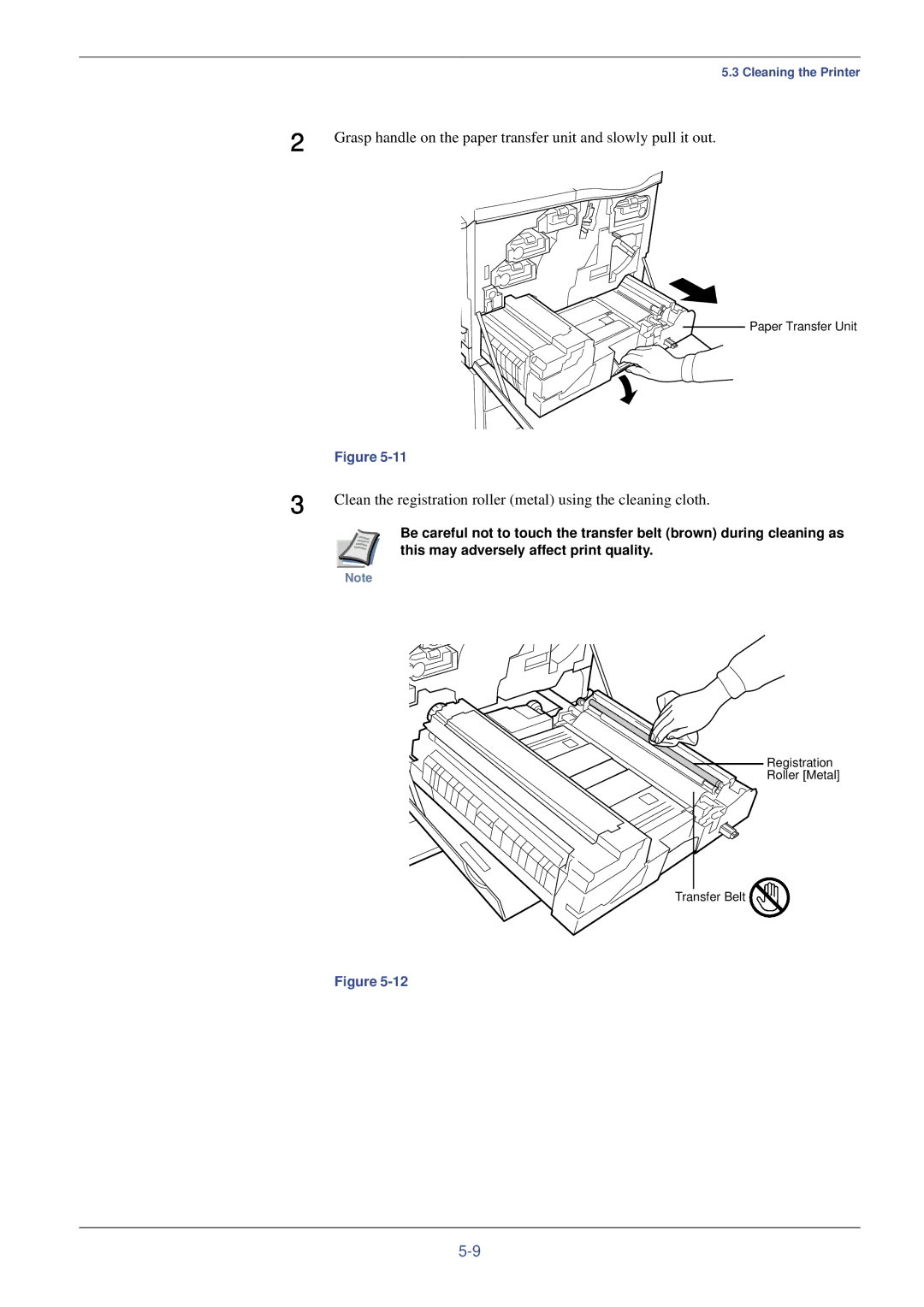 Kyocera FS-C8008DN, FS-C8008N manual Clean the registration roller metal using the cleaning cloth 