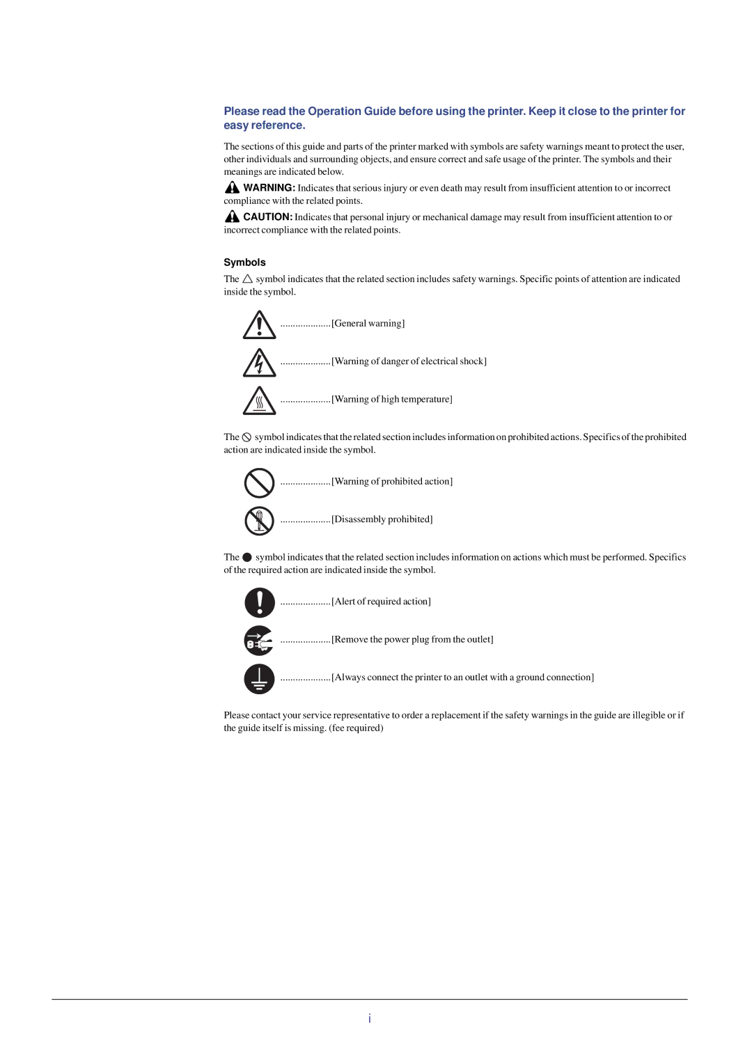 Kyocera FS-C8008DN, FS-C8008N manual Symbols 