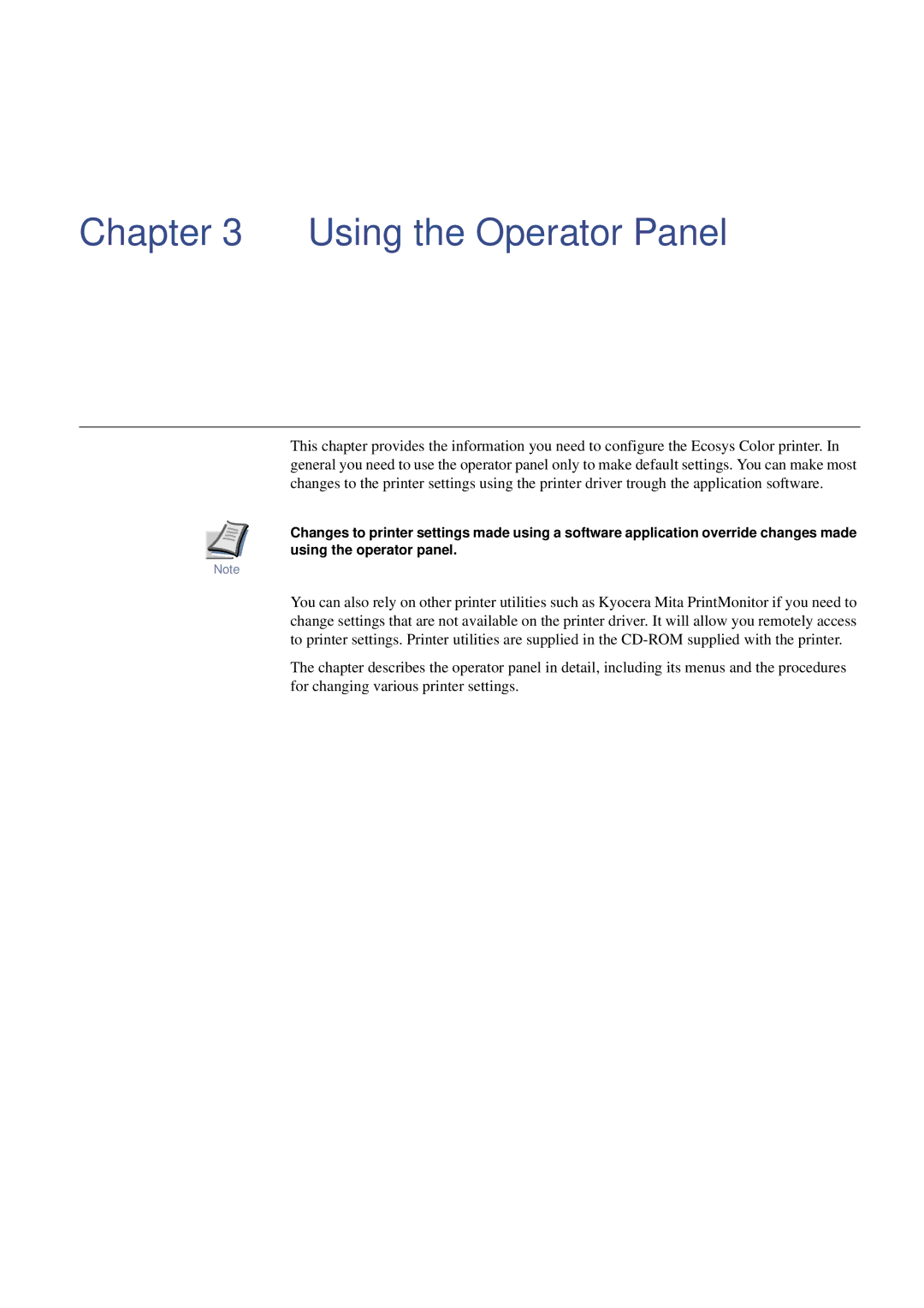 Kyocera FS-C8008N, FS-C8008DN manual Using the Operator Panel 