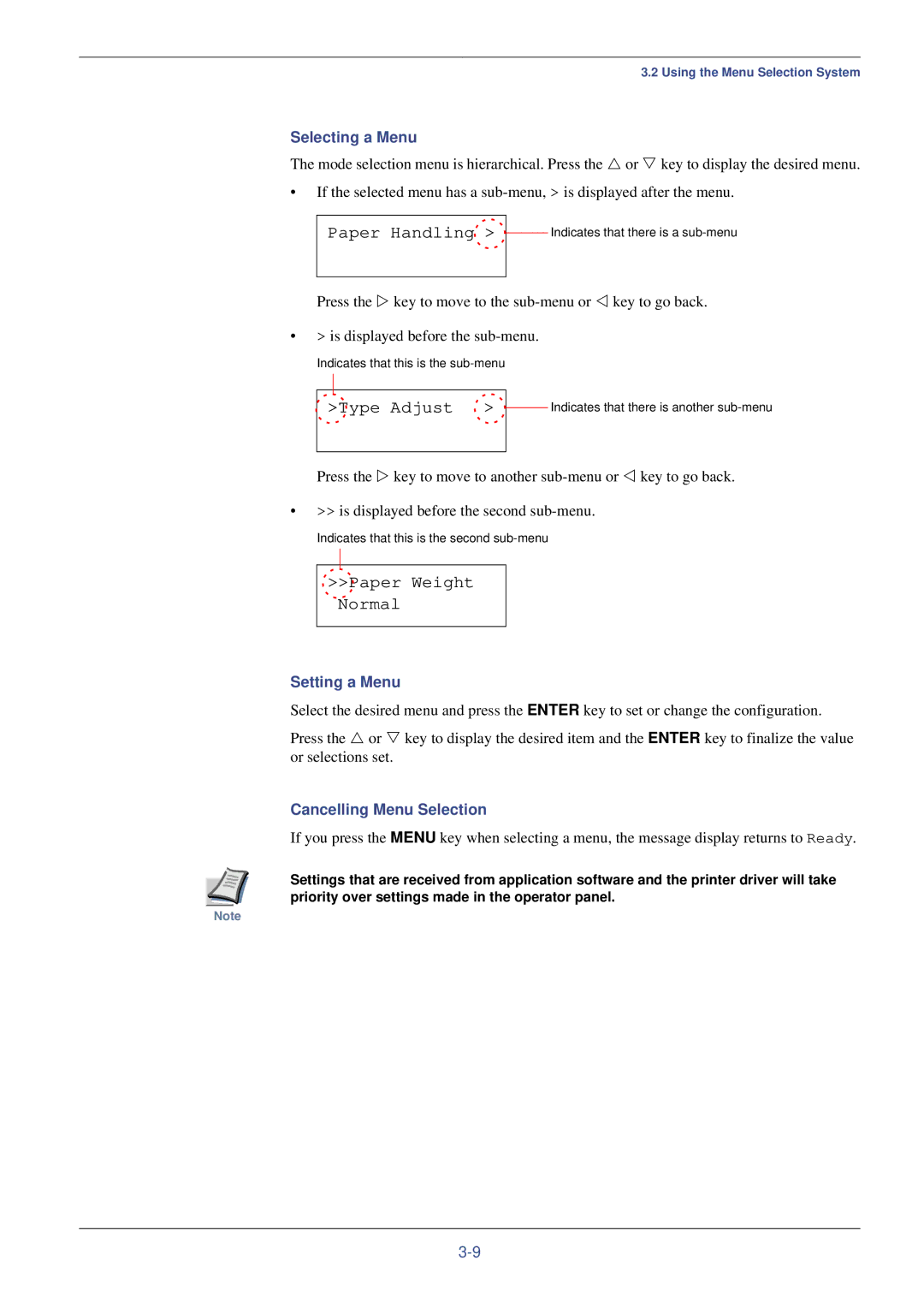 Kyocera FS-C8008N, FS-C8008DN manual Paper Handling, Type Adjust, Paper Weight Normal 