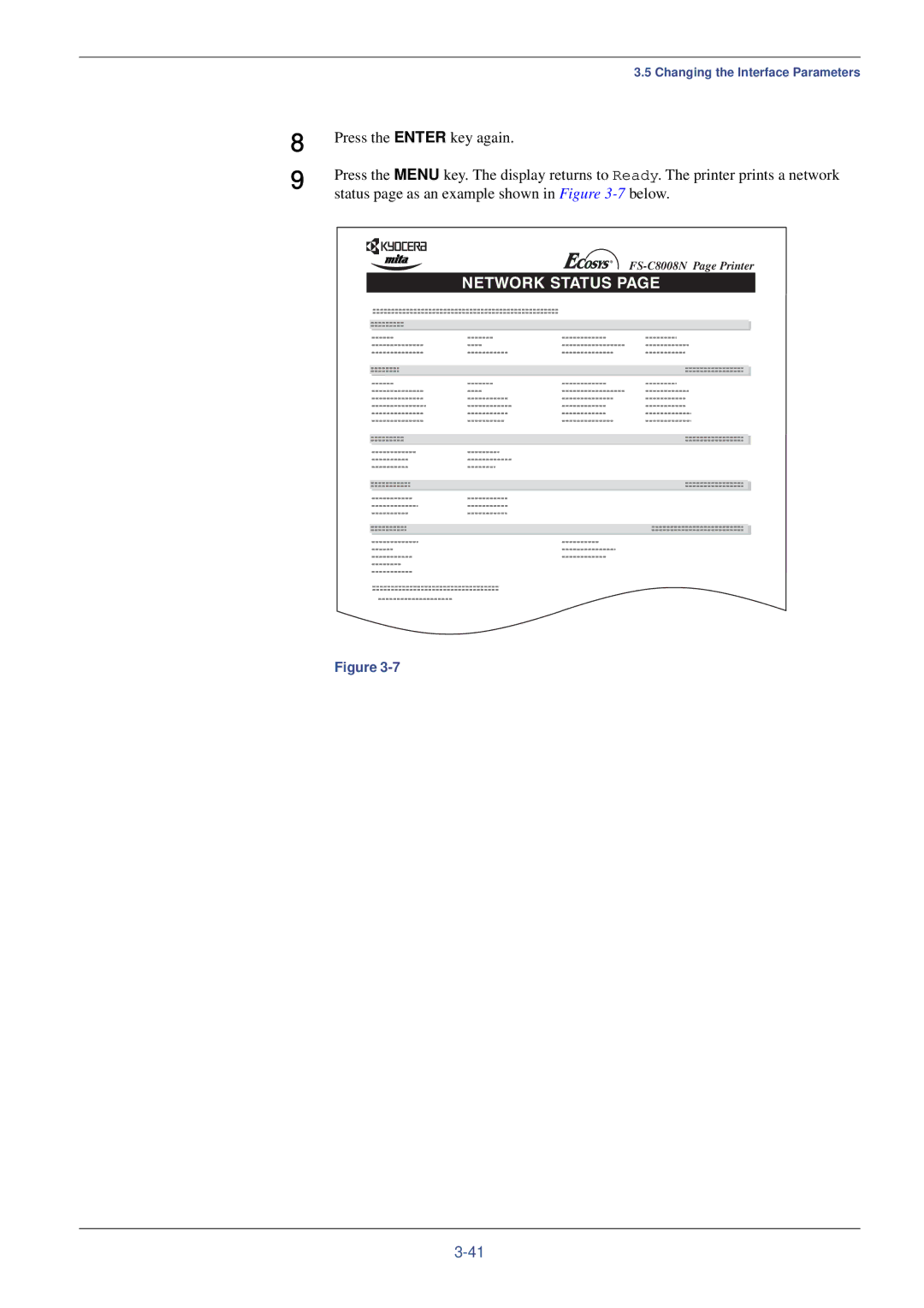 Kyocera FS-C8008N, FS-C8008DN manual Network Status 