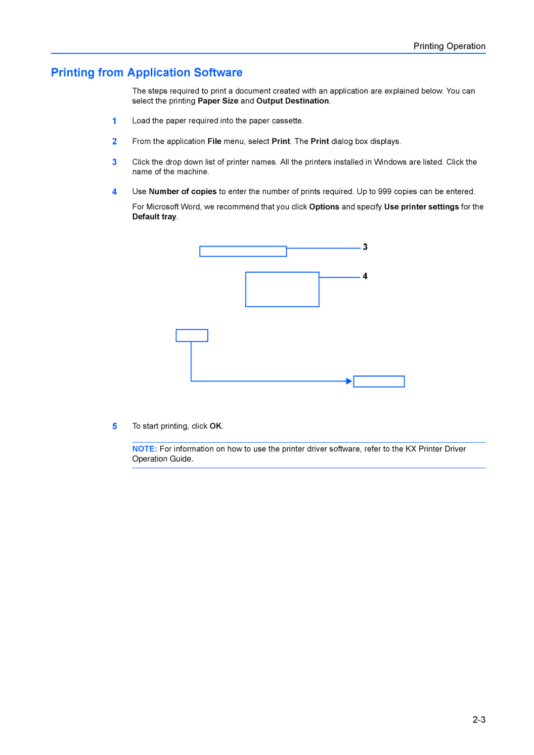 Kyocera FS-C8100DN manual Printing from Application Software 