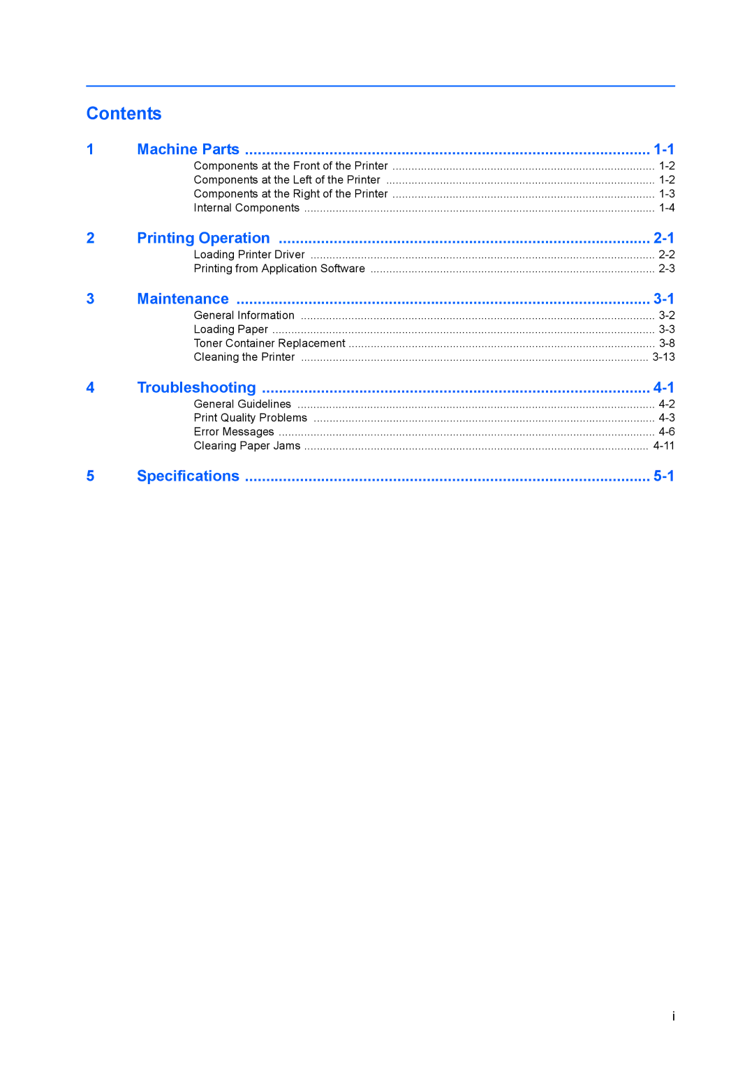 Kyocera FS-C8100DN manual Contents 