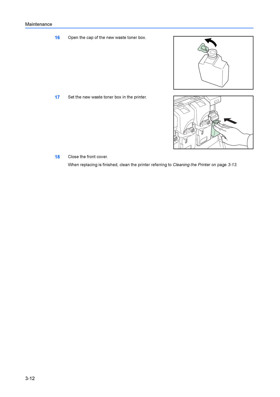 Kyocera FS-C8100DN manual Maintenance 