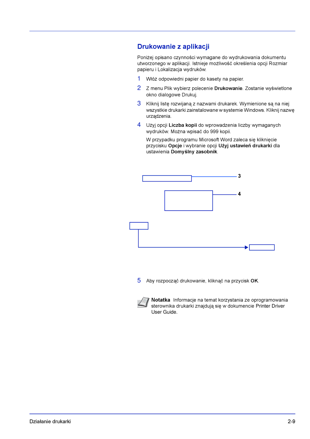 Kyocera FS-C8500DN manual Drukowanie z aplikacji 