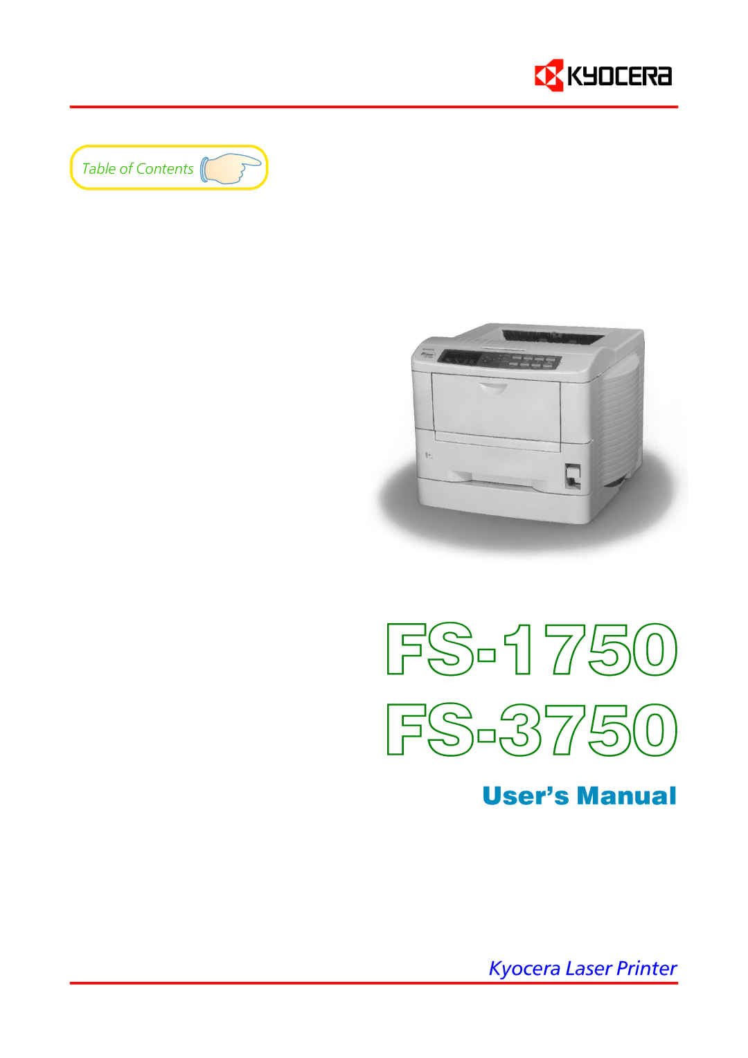 Kyocera FS1750 manual FS-1750 FS-3750 