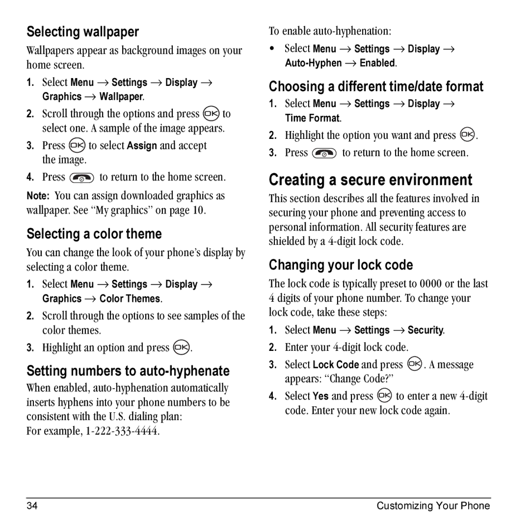 Kyocera K10 manual Creating a secure environment 