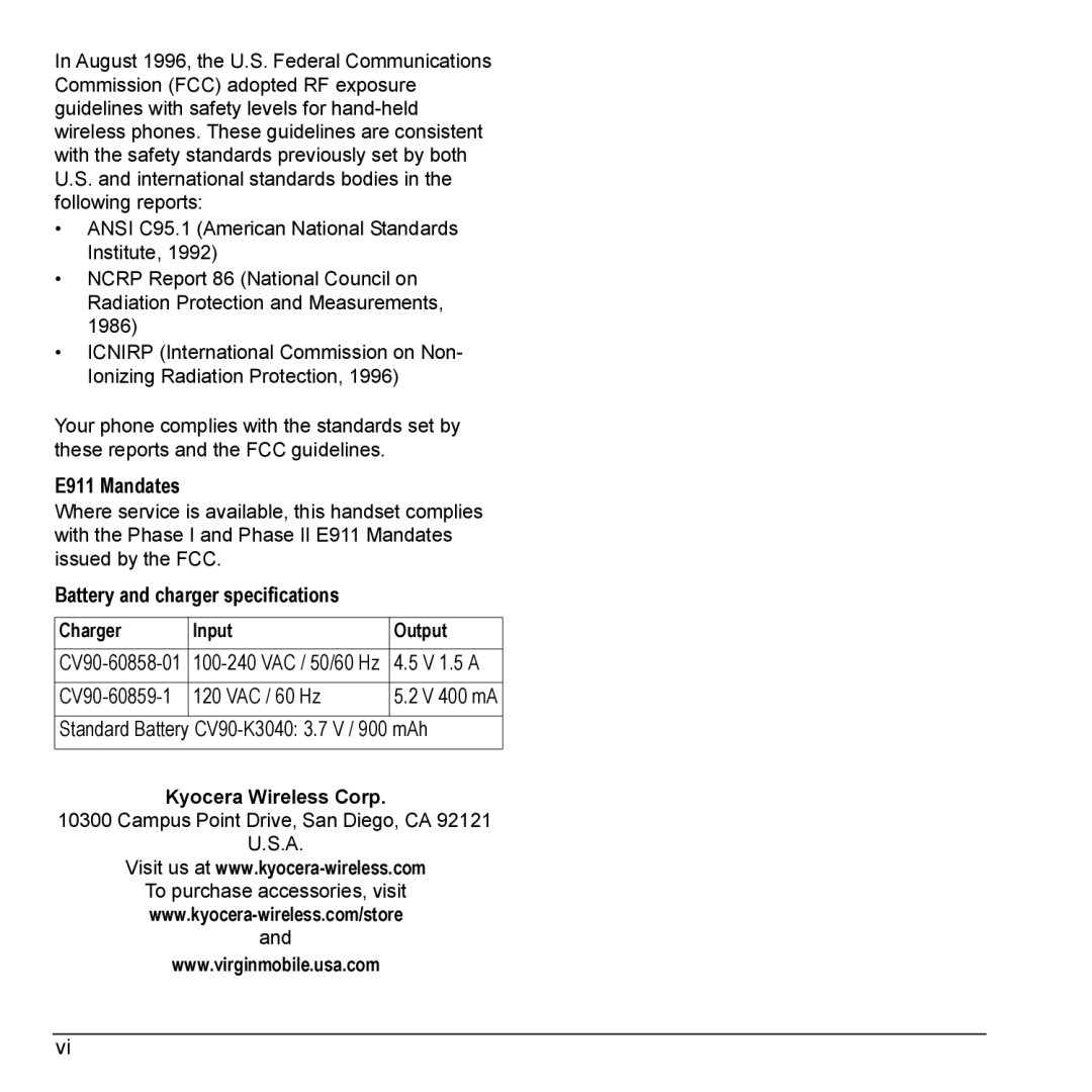 Kyocera K10 manual V 1.5 a, VAC / 60 Hz, CV90-60858-01 VAC / 50/60 Hz, CV90-60859-1, V 400 mA 