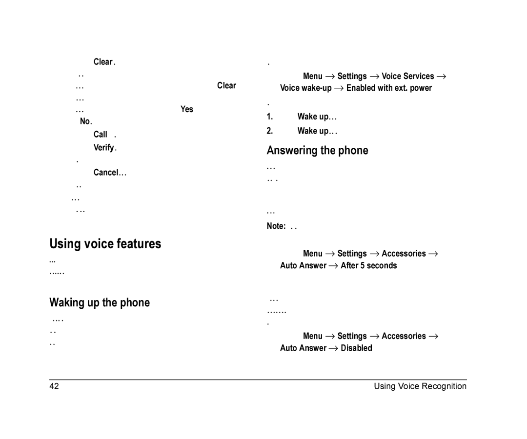 Kyocera K126C manual Using voice features, Waking up the phone, Answering the phone, Answering automatically 